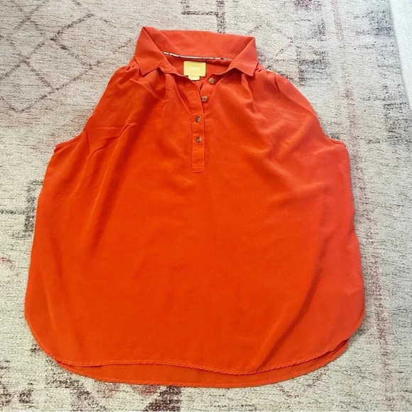 MAEVE• Silk Collared Sleeveless Blouse size medium - Picture 12 of 13